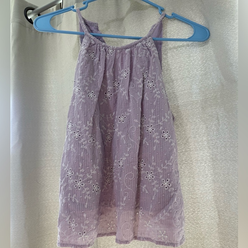 Lace purple halter top-(S)